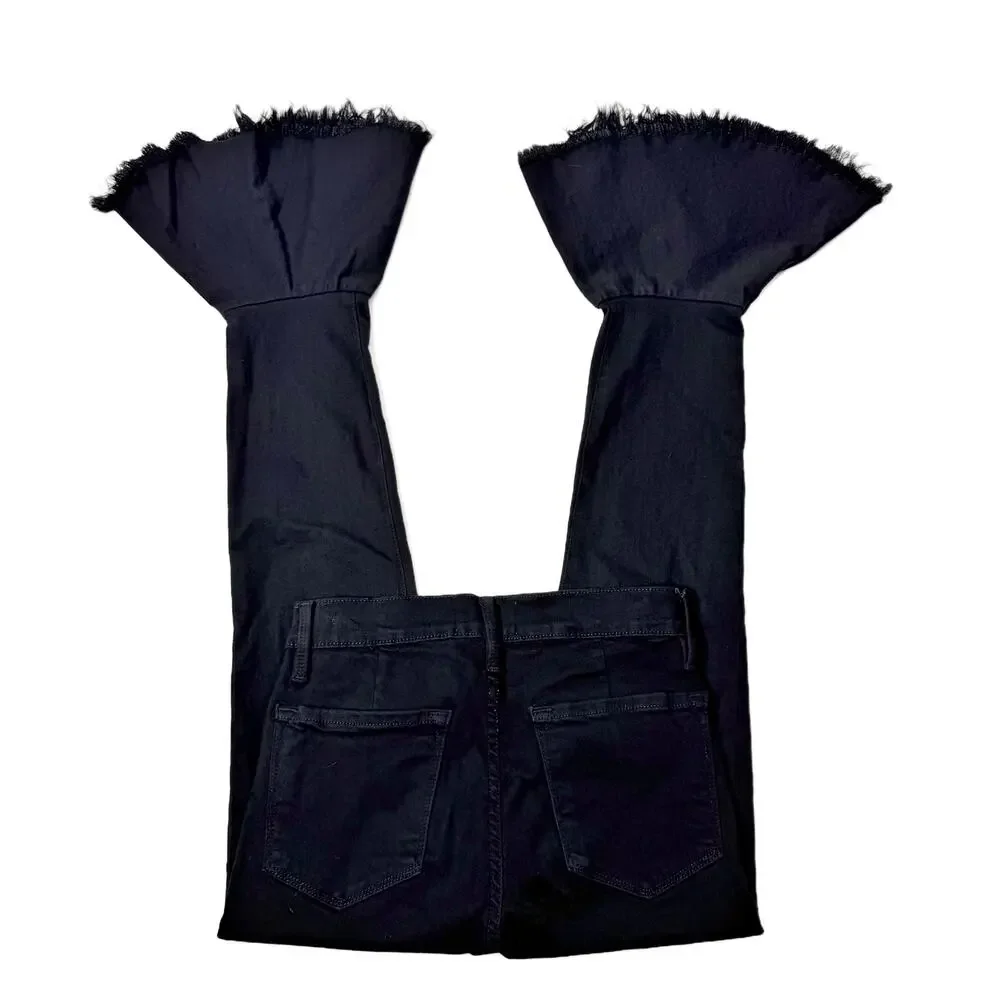 FRAME Denim Le Skinny De Jeanne Flounce Flare Raw Hem Jeans size 25